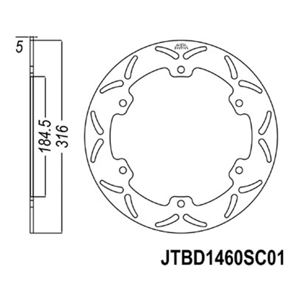 jtb-disc-brake-rotor-solid-cir---honda-st1100-pan-european-98-99-abs-92-95-gl1500-goldwing-aspen-97-03-valkyrie-97-03-vtx1800-02-08